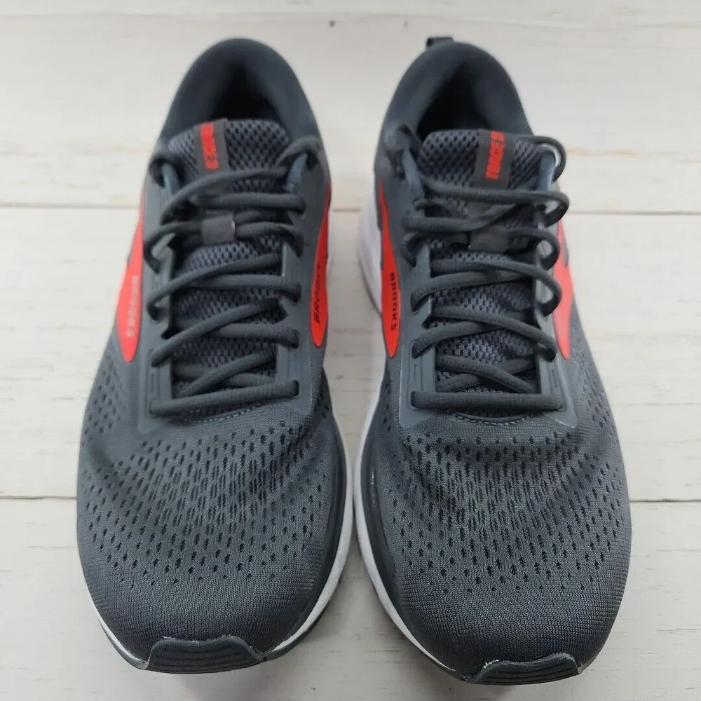 Brooks Trace 3 Running‎ Shoes Ebony Gray Red Mens Size 11 D Athletic Sneakers